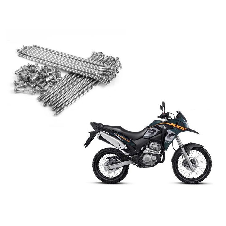 Jogo De Raio Dianteiro / Traseiro / Par Honda Xre 300 - Cromado 3.6mm / 4mm