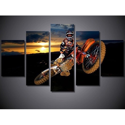 Quadro De Parede Decorativo Sala Quarto Moto Cross Salto Shopee Brasil