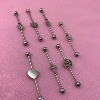 Piercing transversal Cartilagem horizontal orelha Aço inoxidável
