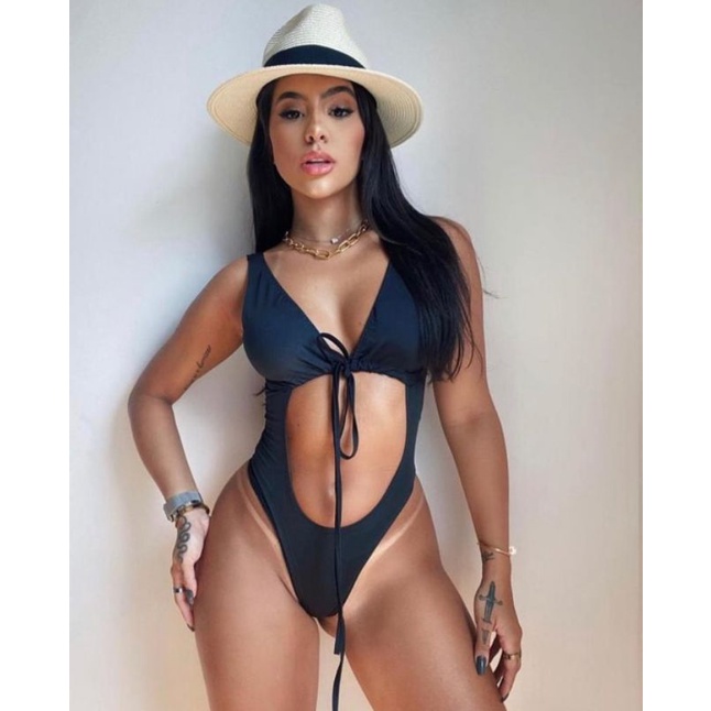 Maiô Body Feminino Moda Gringo Costa Nua Cavado Decote Profundo Decotado Com Bojo Detalhe Noite Praia Verão