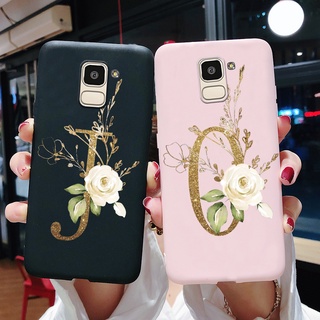 Capa Flexível De Silicone Rosa Fosca Letras Fofas Para Samsung Galaxy J6 2018 J600F