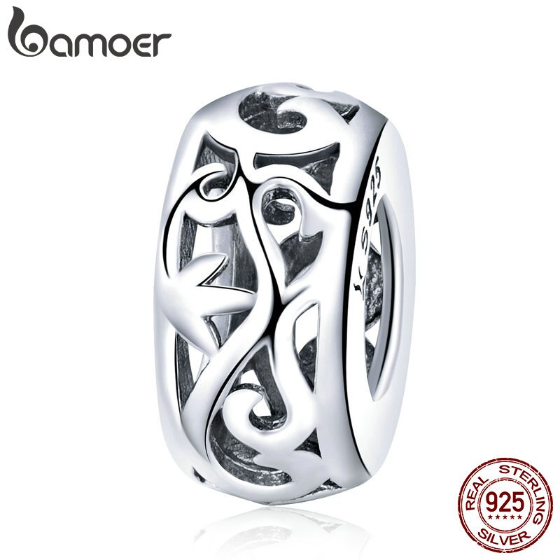 Bamoer 925 Sterling Silver Retro Ondu @ @ Lação Grama Padrão Beads Fit Pulseiras & Colar Diy Acessórios Jóias Scc716 em Oferta na Shopee