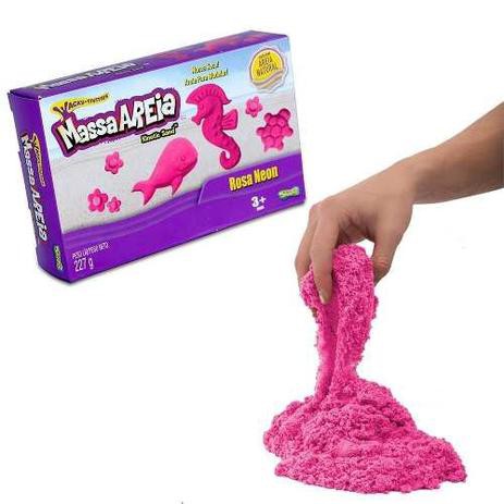 Massa Areia Rosa Neon 227g Massinha Modelar - Sunny