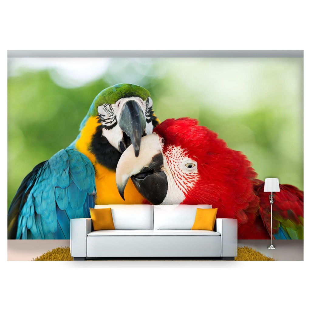 papel de parede Animais casal de pássaros 3D 10m² ANM129