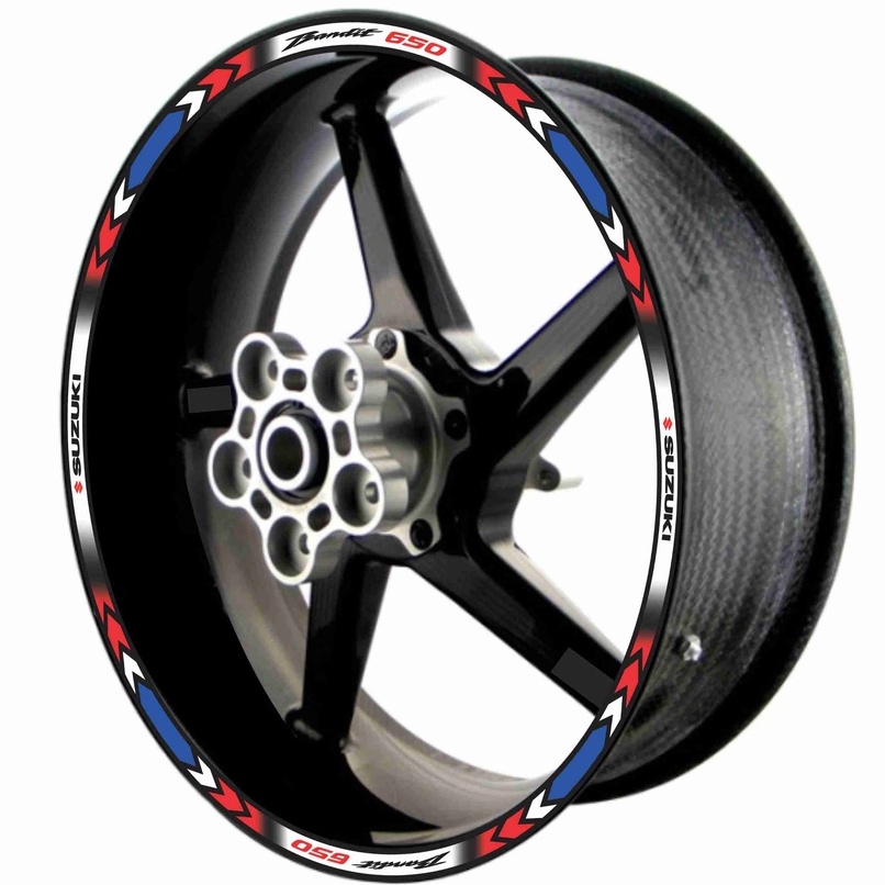 Adesivo Friso Refletivo Roda Moto Suzuki Bandit 650 M01 tricolor
