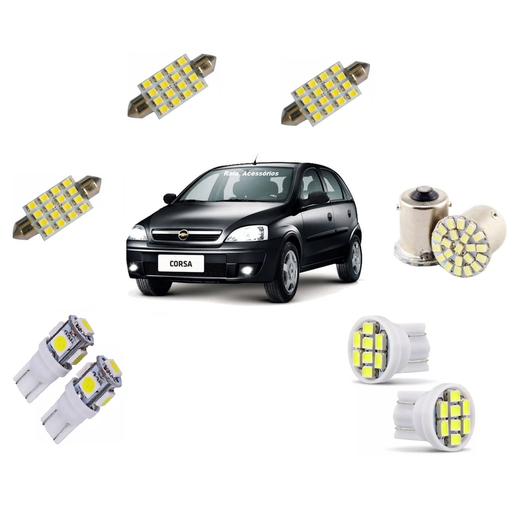 Kit Lampada Led Corsa Hatch Pingo Teto Placa Ré Malas Luvas em Oferta na Shopee