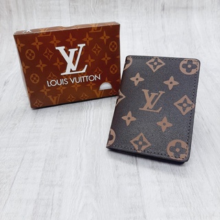 Carteira Louis Vuitton Logo Preta e Azul - MASCULINO Original