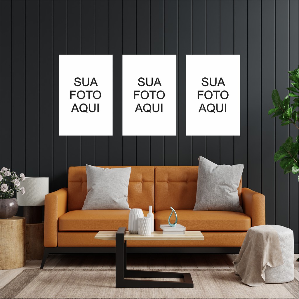 Kit 3 Quadros Placas Decorativas Personalizados Grande 40 x 60 cm Pra Quarto Sala Mosaicos