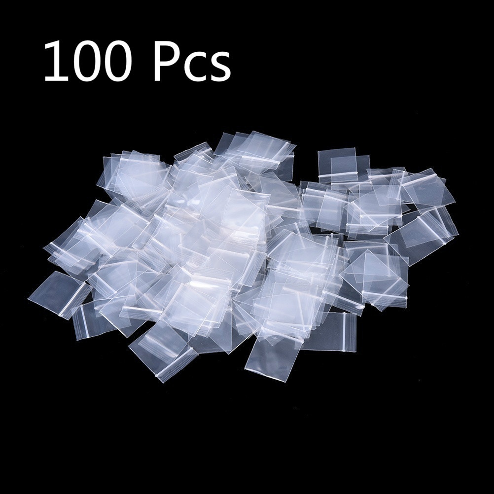 100 Pçs/set 3x3cm Mini Sacos De Bloqueio Embalagem De Plástico Pequenos Com Zíper em Oferta na Shopee