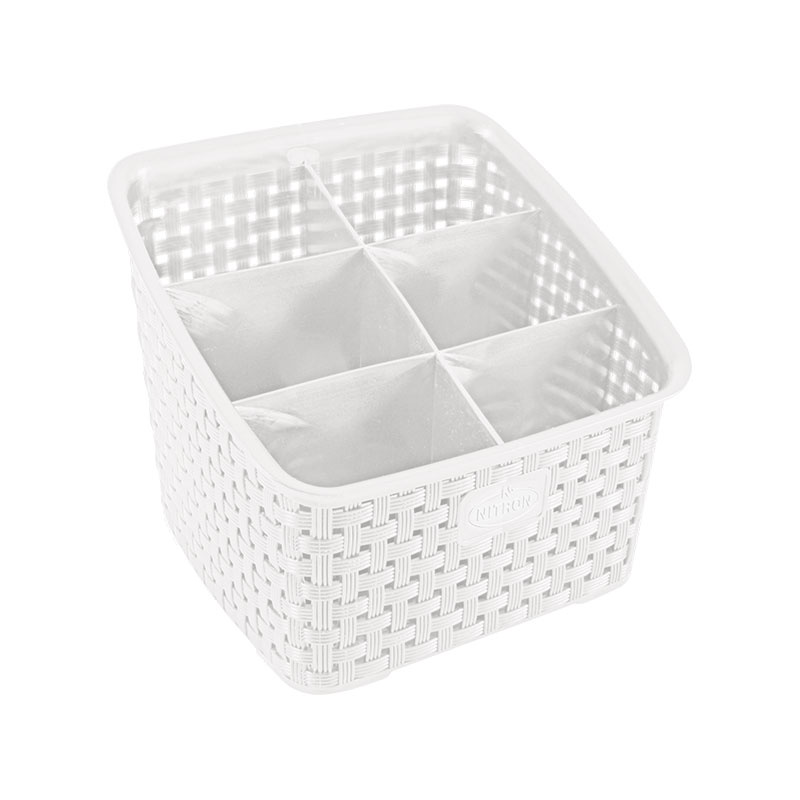 Organizador Rattan 6 Divisórias Areia Nitron - Home & Living