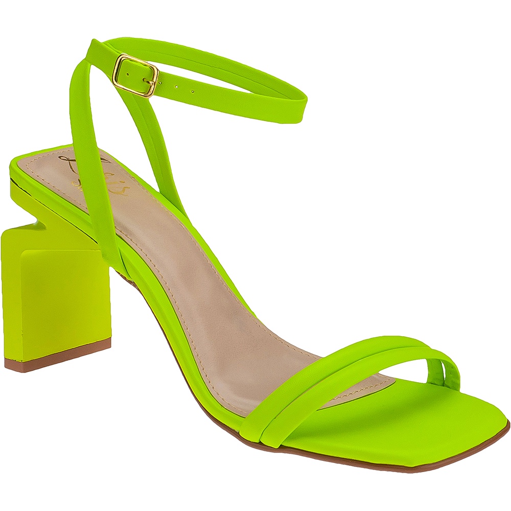 Sandália Mule Lóris Salto Alto Geometrico confortavel Tendencia  Blogueira 222-005