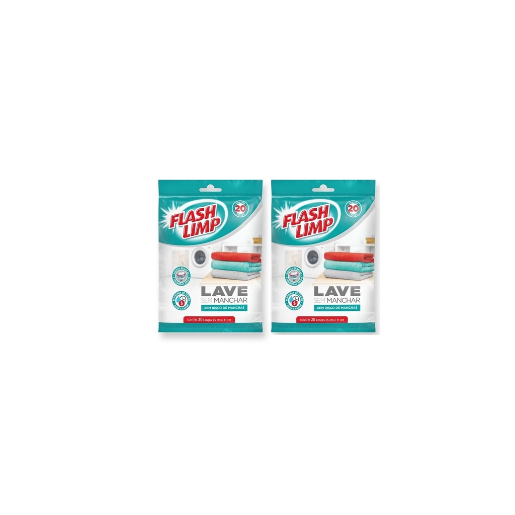 Kit com 2 Lenço Lave Sem Manchar Anti Mancha Flash Limp