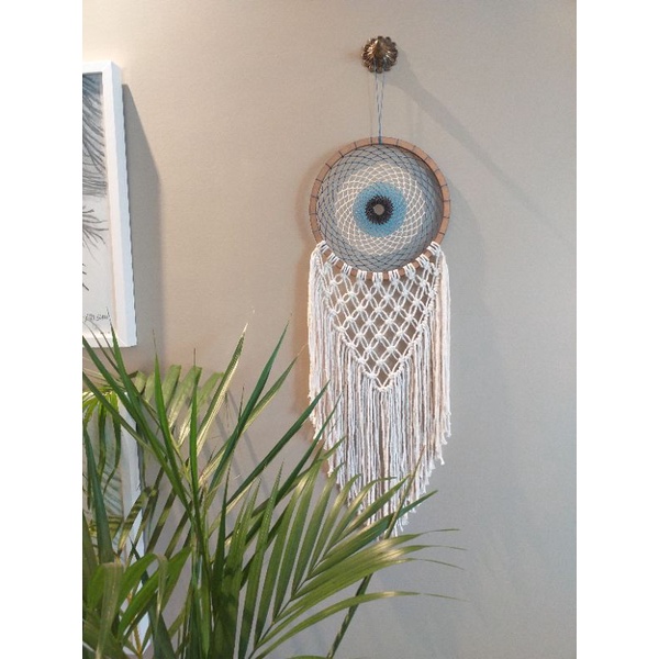 Filtro Dos Sonhos Olho Grego Macramê Decoração Afetiva em Oferta na Shopee