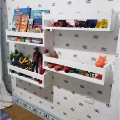 2 Prateleira 60x10 decoração Nicho Livros Infantil Branco