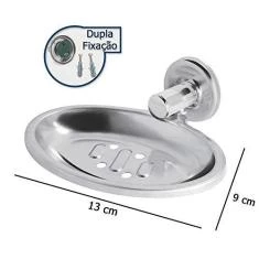 Saboneteira para banheiro Porta Sabonete Inox Parede com Fixação dupla
