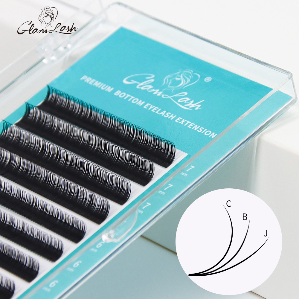 GLAMLASH Extensão Dos Cílios Inferiors 5mm 6mm 7mm Comprimento Fontes Do Chicote Individuais Natural Sob Fundo Lash Extensio