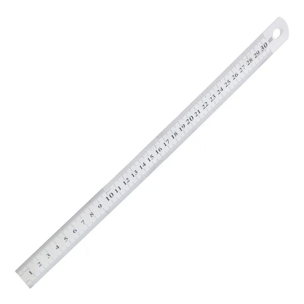 Régua de Metal Aço Inox 30cm Patchwork/Artesanato/Projetista/Profissional