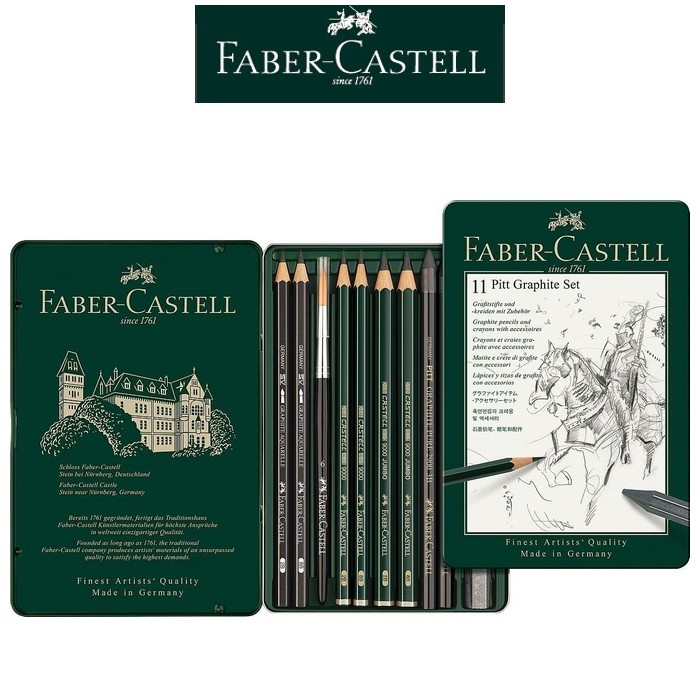 LAPIS GRADUADO FABER CASTELL PITT GRAPHITE SET 11 PÇS 112972