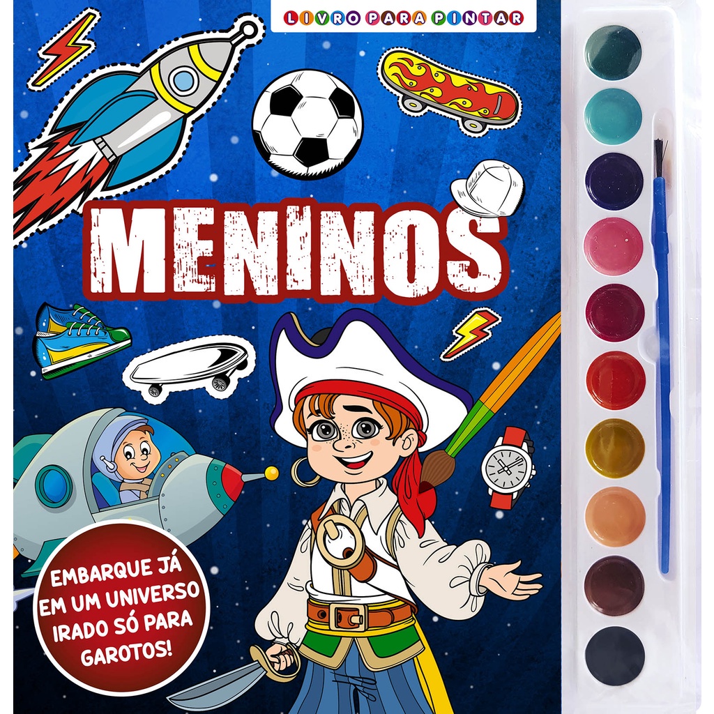 Meninos Livro para Pintar com Aquarela em Oferta na Shopee