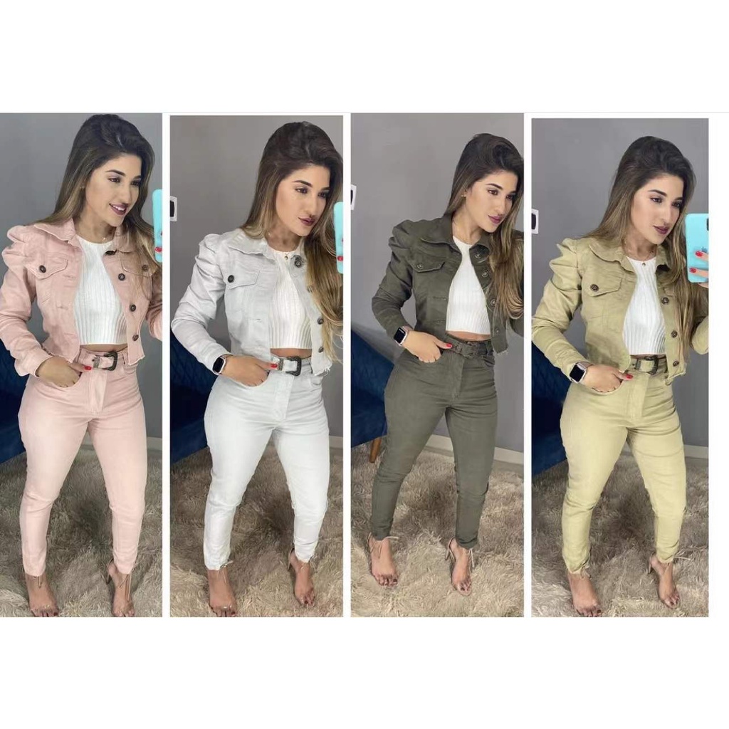 Conjunto Calça e Jaqueta Feminina em Oferta Shopee 2025