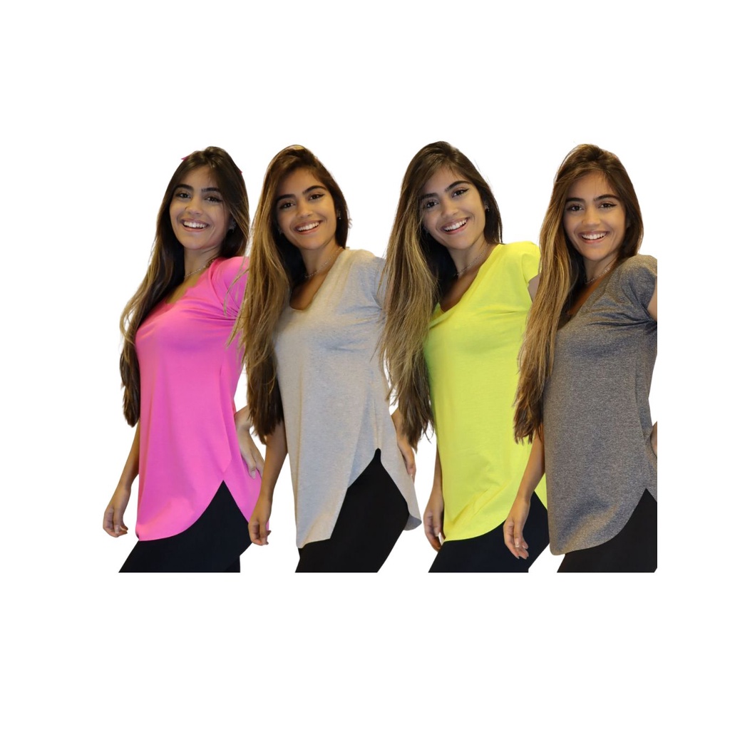 KIT 3 Blusas Tapa BumBum Fitness academia 10827