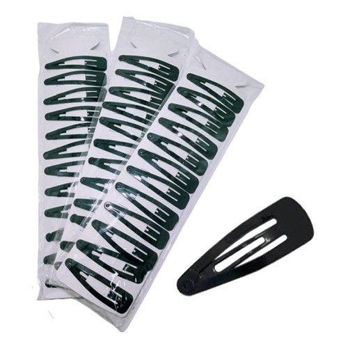 Kit 24 Presilha Cabelo Tic Tac Preto/preta 6,5/65mm em Oferta na Shopee