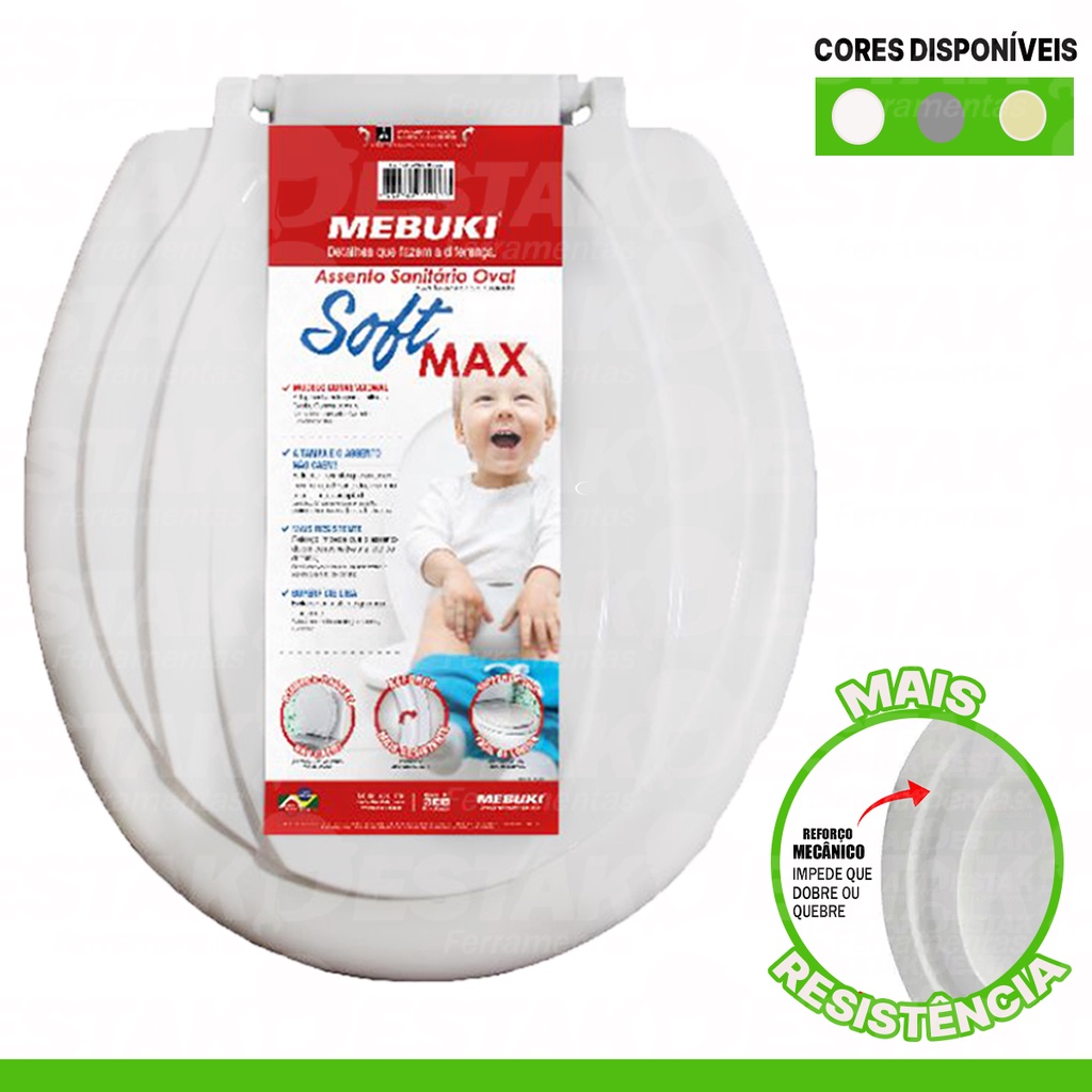 Assento Sanitário Oval Slim Soft/ Soft Max diversas cores P/Tampa Assento Vaso Sanitário Privada