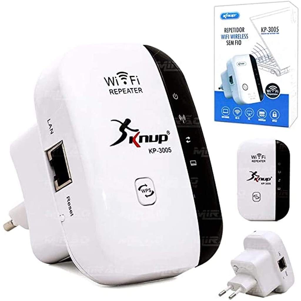 Repetidor Sinal Wifi Roteador Amplificador Wireless 300mbps knup kp-3005