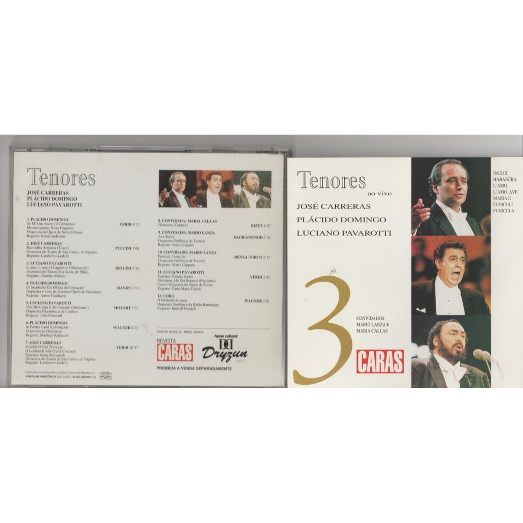 Cd Tenores Ao Vivo Vol 03 Revista Caras,  Plácido Domingo, José Carreras
