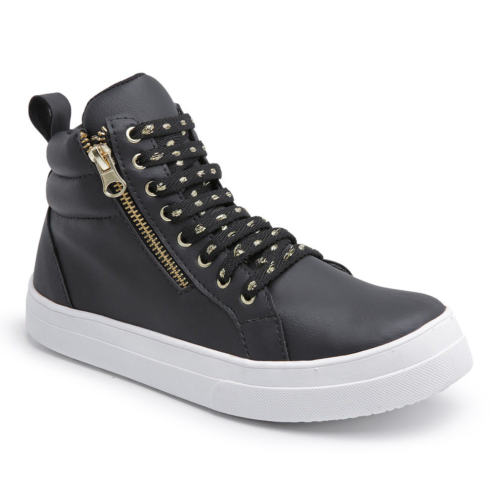 Bota Coturno Feminino Ziper Academia Caminhada Fitness