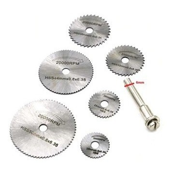 Discos Aço Dremel P/ Micro  Retifica 7pcs Com Hast