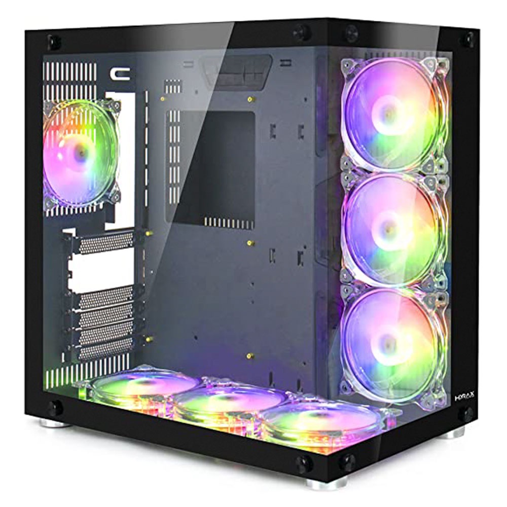 Gabinete Gamer Motospeed Hyrax Preto Atx Vidro Temperado - Hgb700p