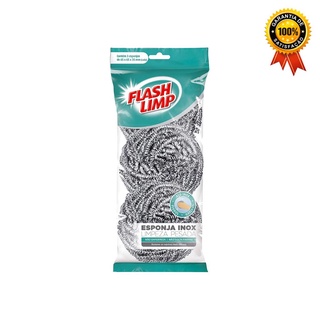 Pack com 3 Aco inox para Limpeza pesada ferro e grelha, E3A4821, Flash Limp