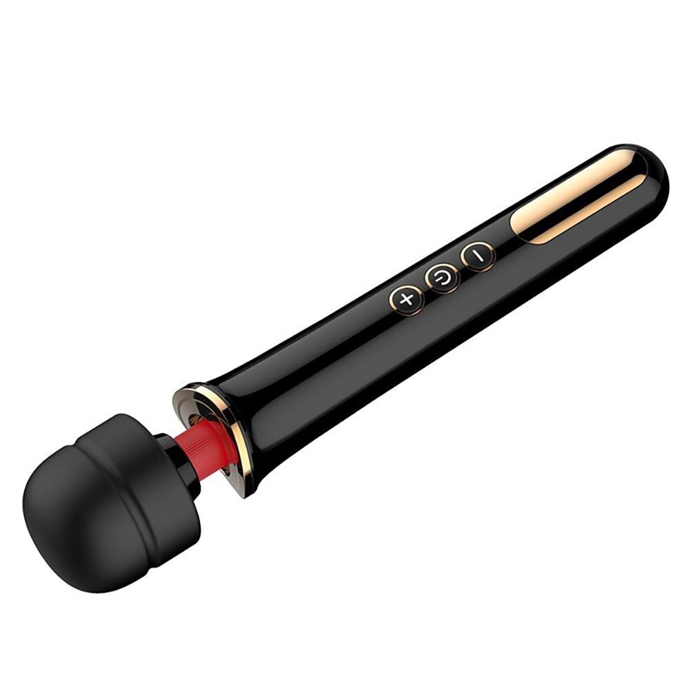 Masturbador Vibrador Feminino Estimulador Clitoriano 9000 Rpm Potente Luxo Clitoris Varinha Mágica Magic Wand Cor Preto Pronta Entrega