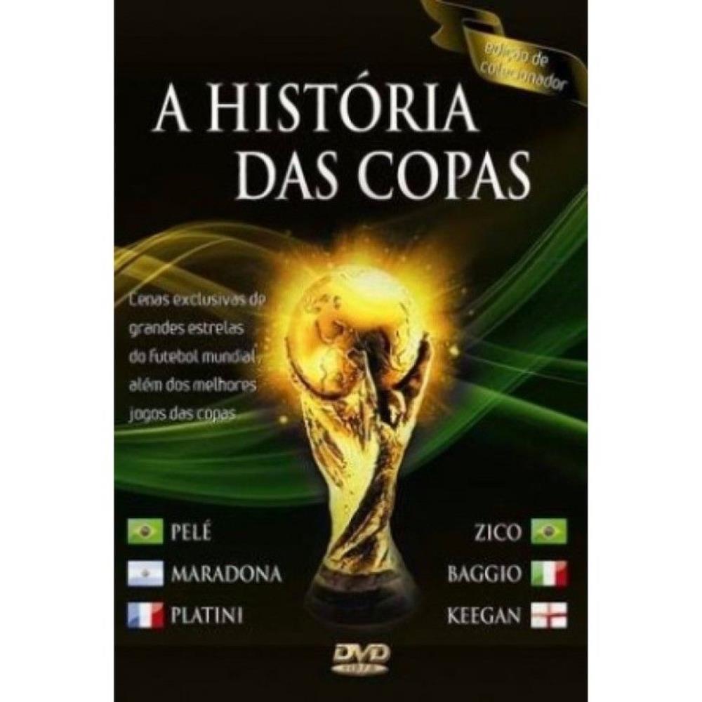 DVD A História das Copas - Pele Maradona Platini Zico Baggio