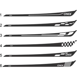 Adesivo faixa lateral do carro Chevrolet onix e 2013 / 2020
