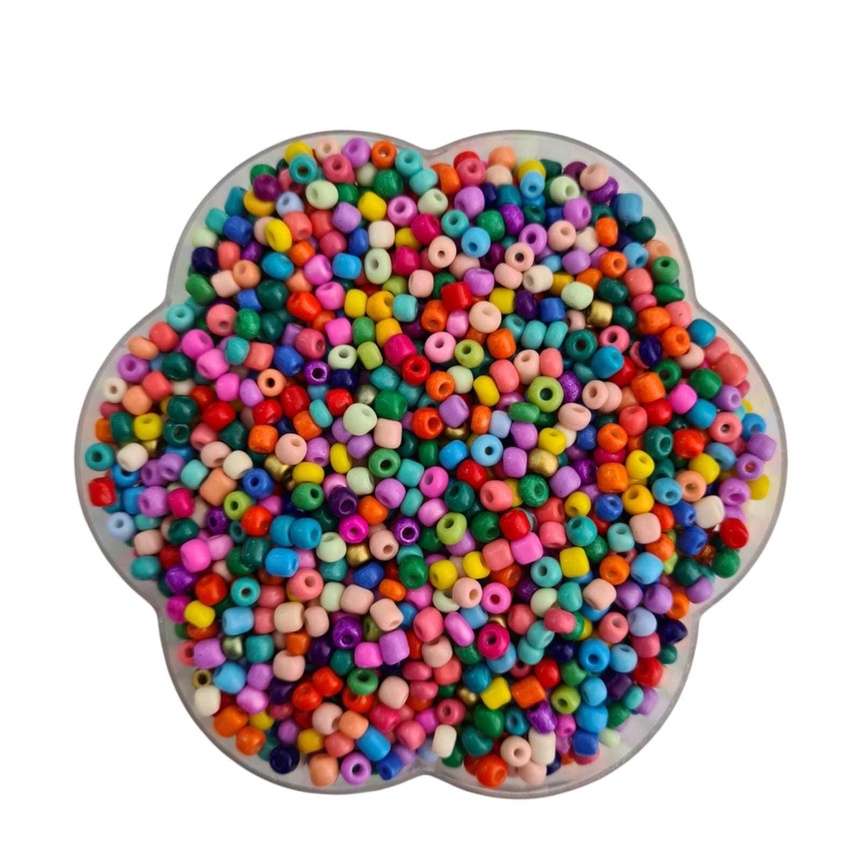 Miçanga - Vidro Chiclete Multicolorido - 3.6MM - 50g