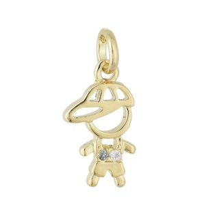 Pingente Menino e Menina Vazado zirconia banhado a ouro 18k