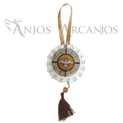 Adorno Mandala Pendulo Divino Espirito Santo Com Oração