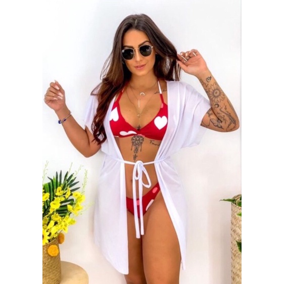 saída de praia kimono curto