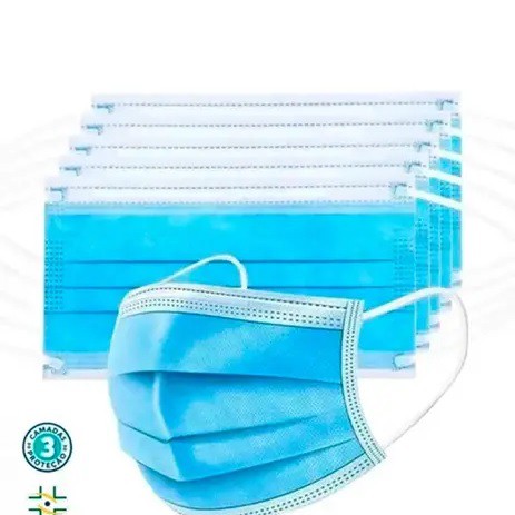 Máscara Cirúrgica Descartável de Proteção Facial Tripla Cxa c/ 50 pçs NOVA Segura para ir ao Hospital, andar de ônibus e metrô e viajar a melhor opção