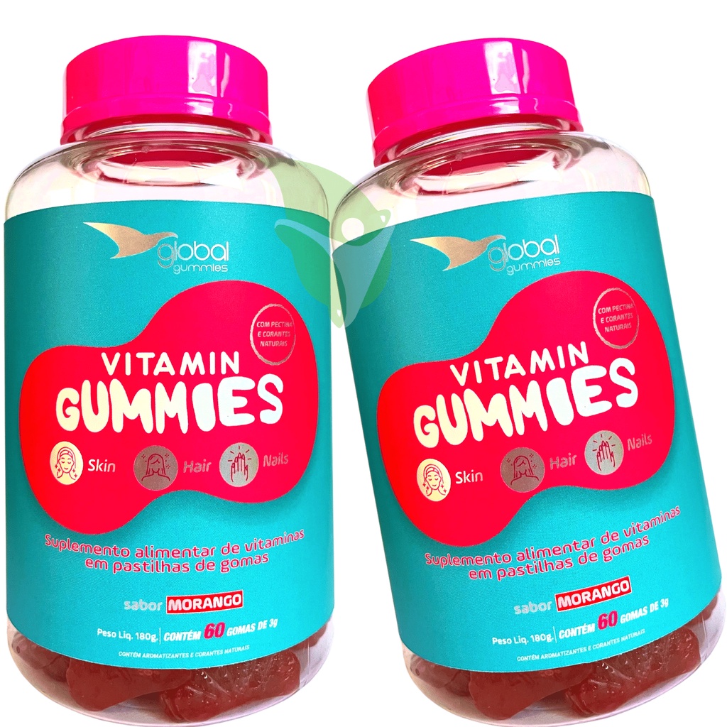 Kit 2x Vitamina Para Cabelo e Unhas Suficiente Para 4 meses Gummies