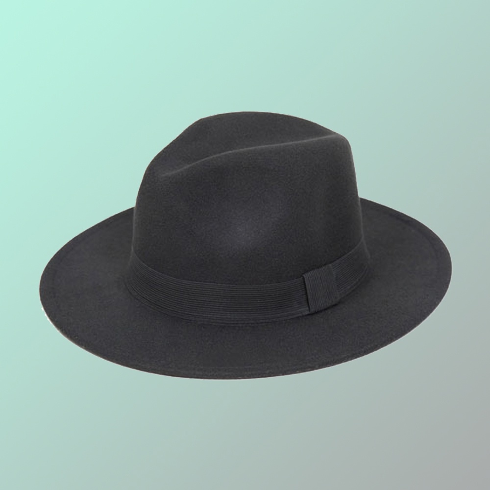 Chapéu Chapelaria Vintage Fedora - Aba Média - The Wide Fedora Preto