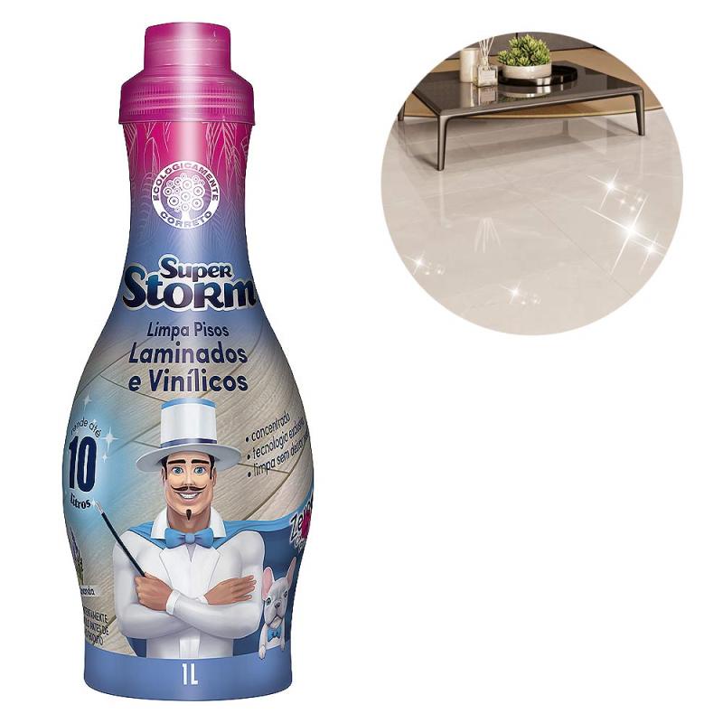 Limpa Pisos Laminados e Vinílicos 1 Litro Super Storm FM051 PULVITEC - Home & Living