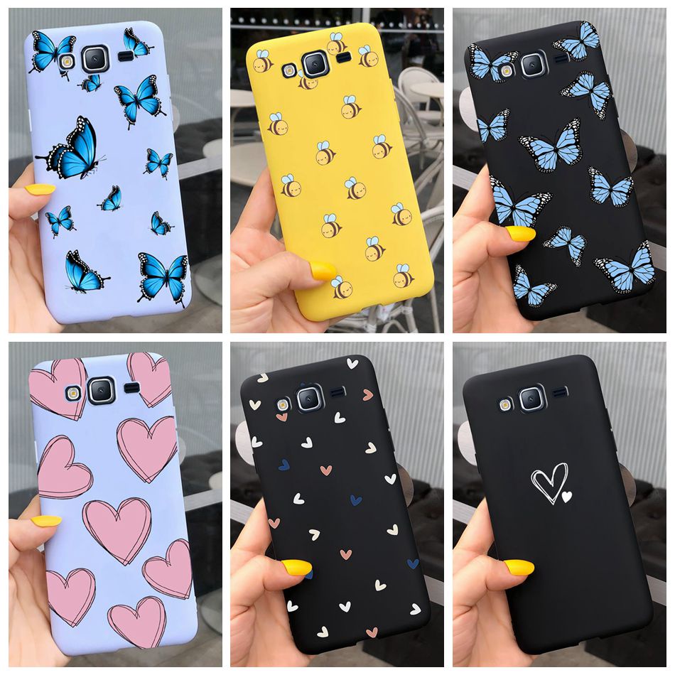 Capa Flexível De Silicone Com Desenho De Abelha Love-Heart Para Samsung Galaxy J7 Core / Nxt / Neo / J7 (2015) J700F J701F