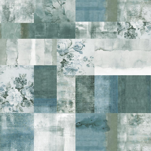 Papel De Parede Azulejo Floral Lavável Verde Adesivo Autocolante Vinílico Para Banheiro Cozinha 3m