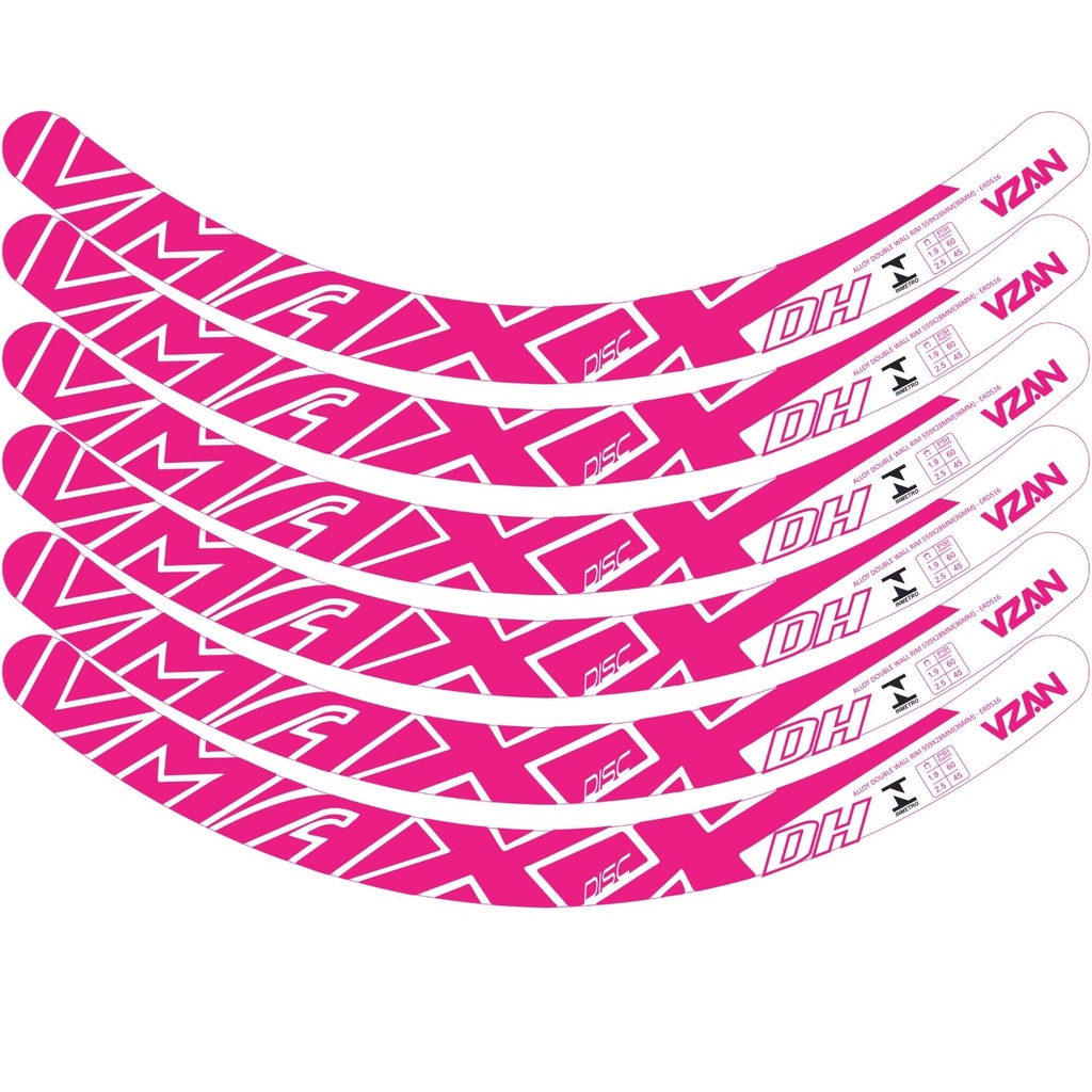 6 Adesivos Aro Vmaxx Freio A Disco kit para 1 roda rosa