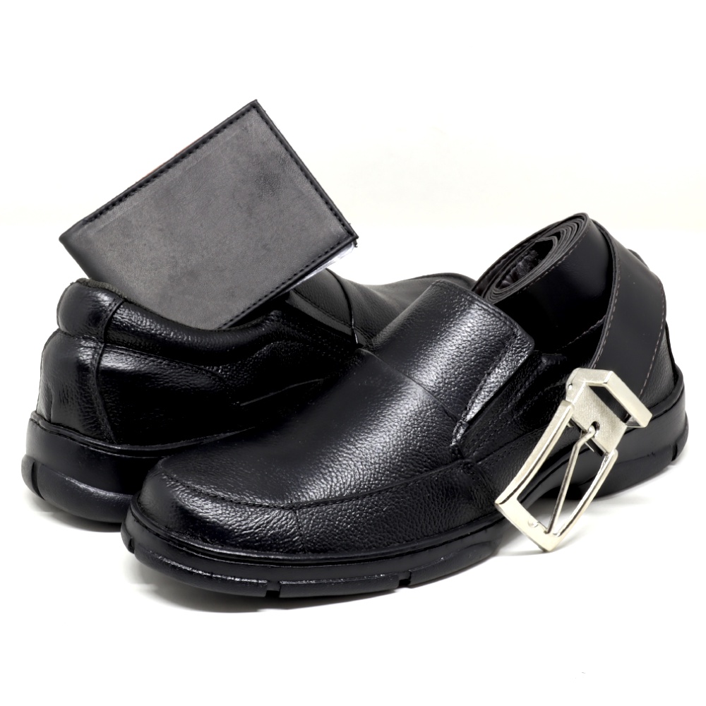 Kit Sapato Social Comfort De Couro Oferta Promocional com Carteira e Cinto