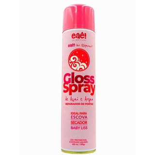 Gloss Em Spray 400ml Finalizador De Escova Brilho Espelhado Finalizador Capilar Eaê Cosméticos