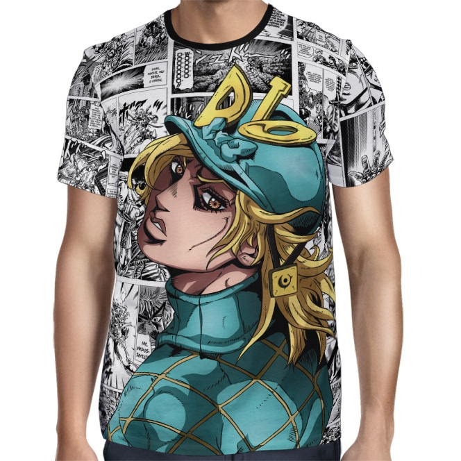 Camisa Full Print Mangá Face Dio - Jojo's Bizarre Adventure